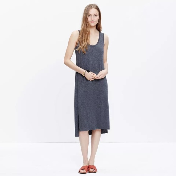 Madewell Jersey Stretchy Scoop Tank Midi Dress - Picture 1 of 5